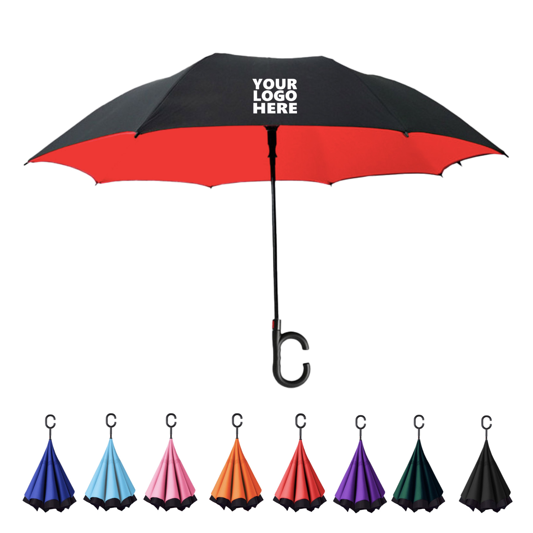 C Handle Inverted Upside Down Umbrella 2