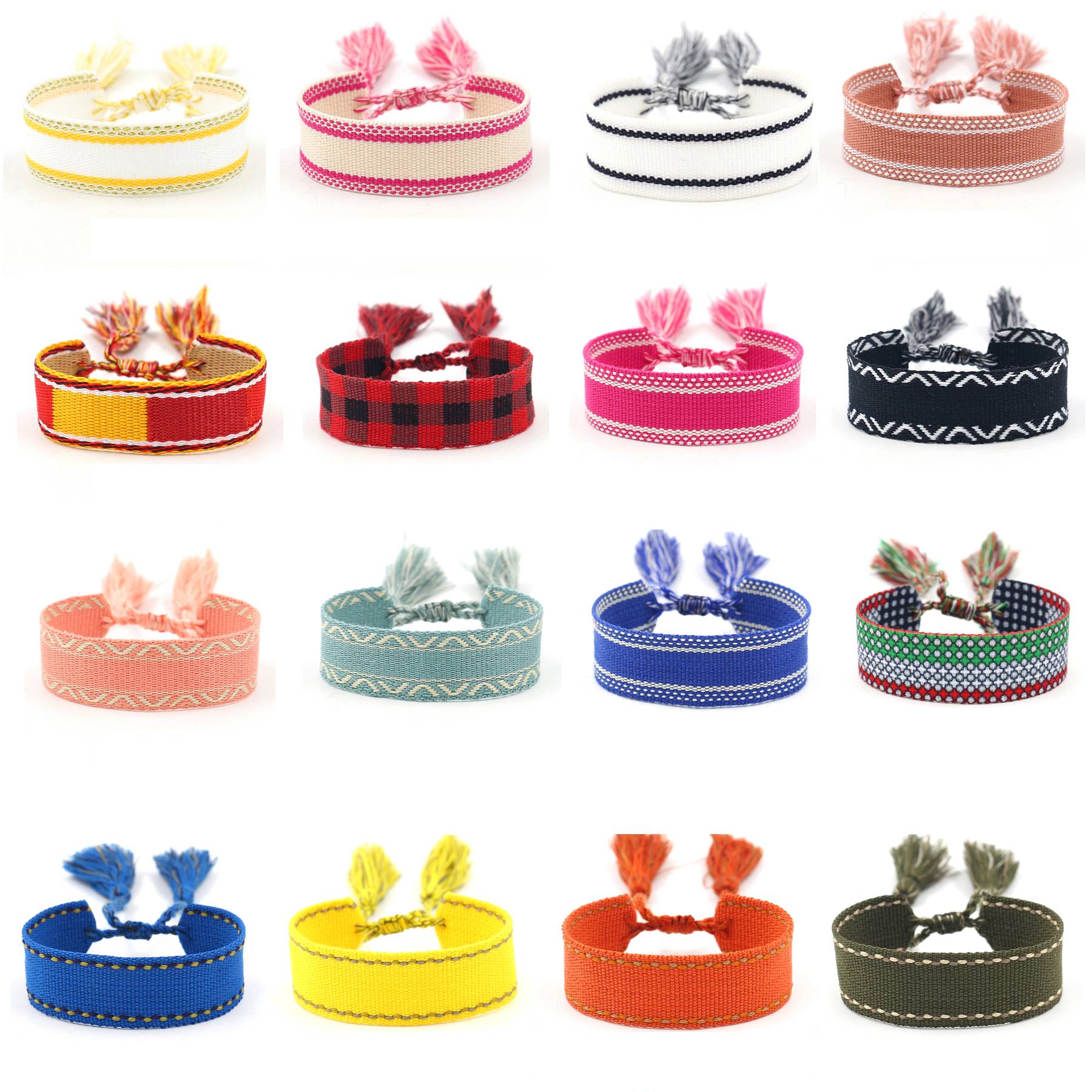 Hand woven embroidered ribbon bracelet 4