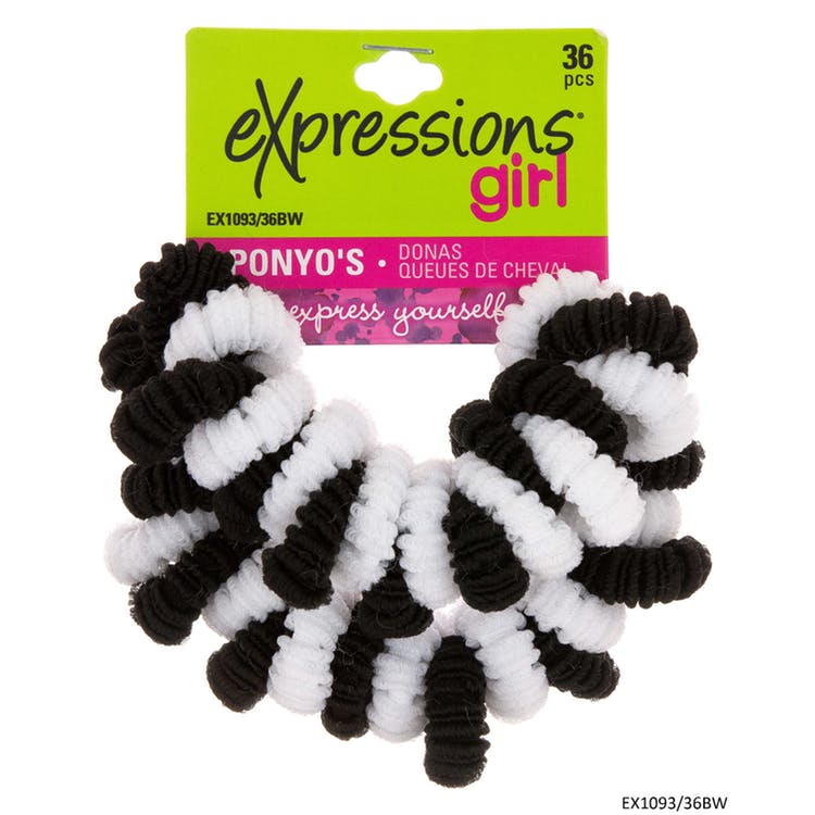 Ponytail Holders - Black & White 36 Pack 2
