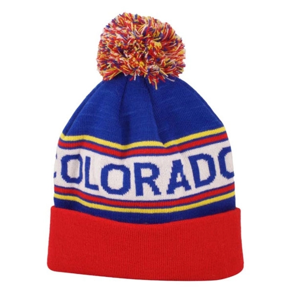 Custom Knitted Pom Jacquard Beanie 12