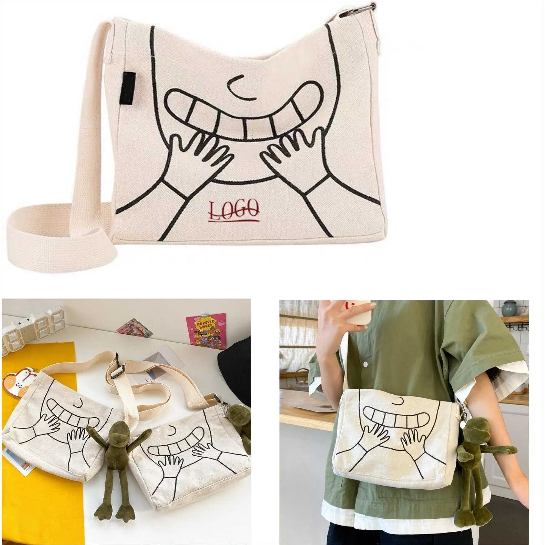Custom Single Canvas Tote Durable Bag, custom tote bag with logo imprint 5