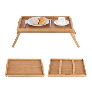 Portable Rectangular Bamboo Wood Bed Tray Laptop Desk Stand 3