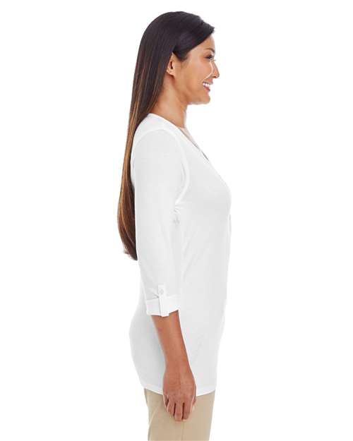 Women's Perfect Fit™ Y-Placket Convertible Sleeve Knit Top - DP186W 33