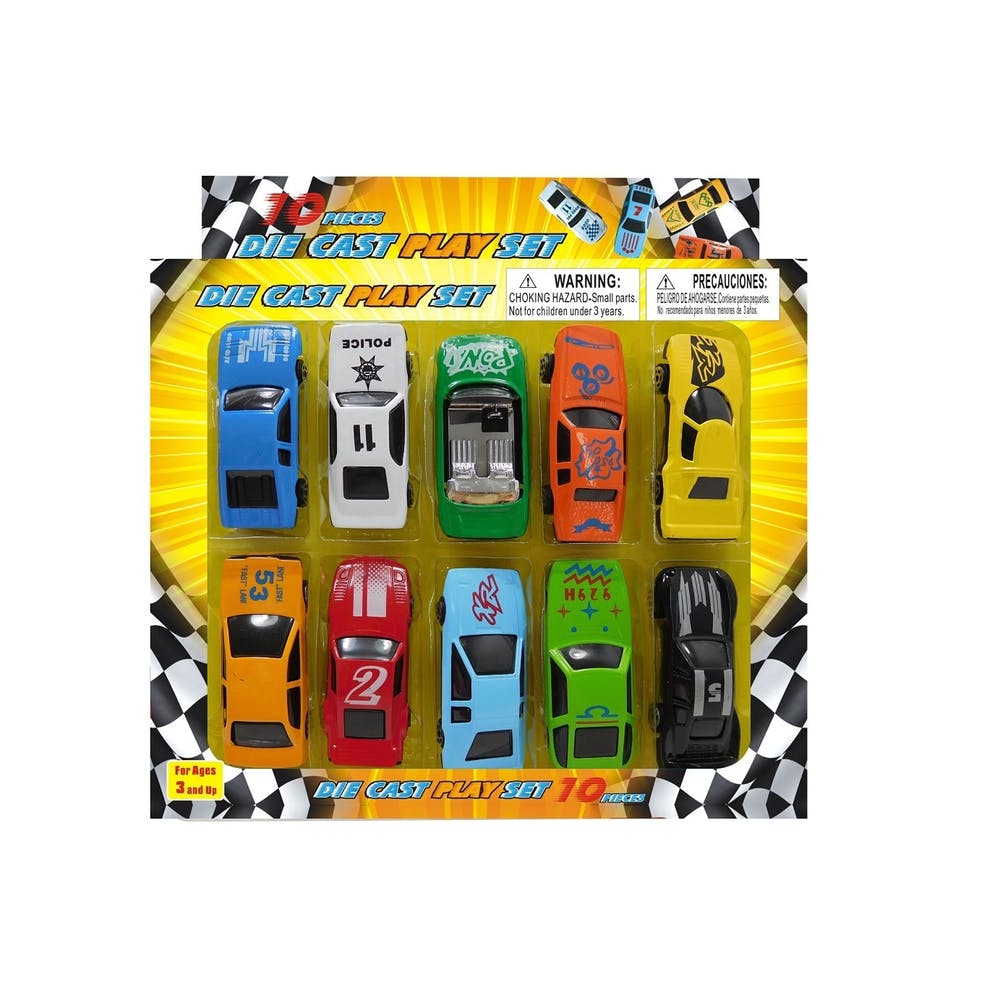 Diecast Car Playsets - 10 Pieces Plastic & Metal 1