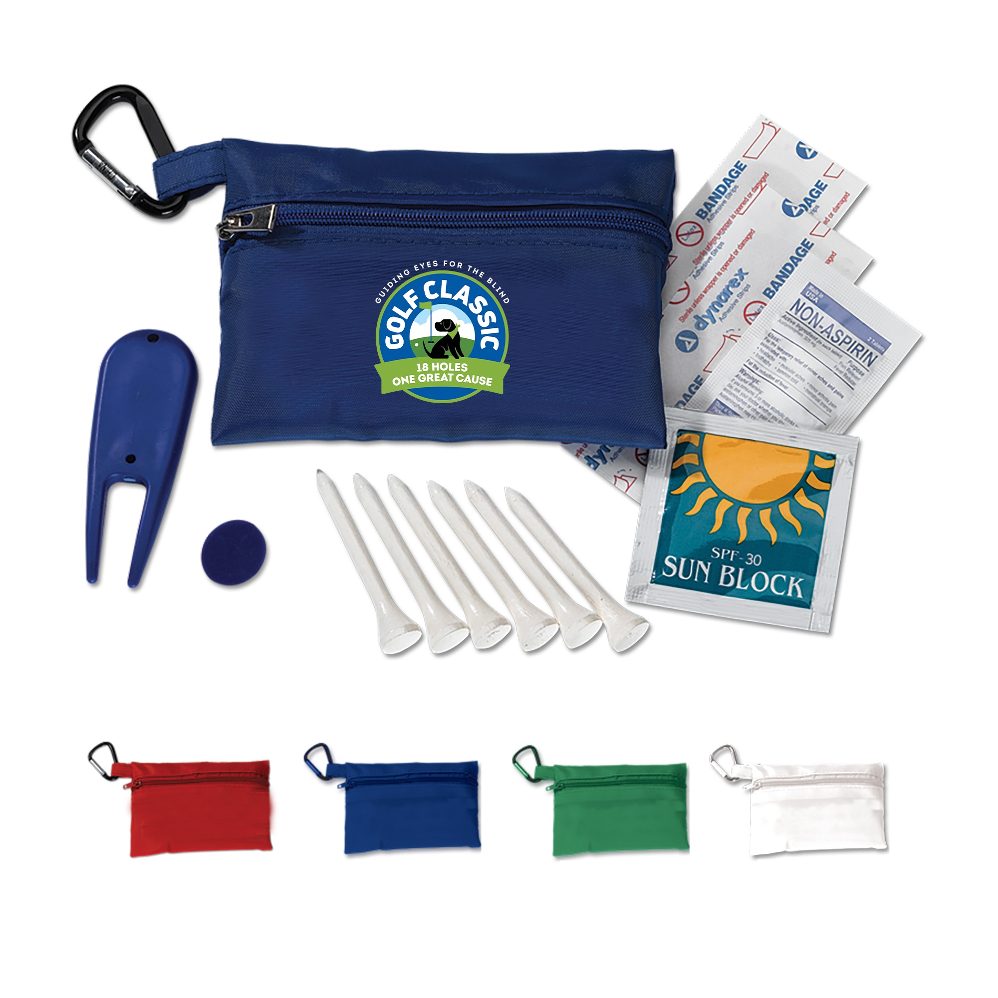 Full Color Mega Golf Kit in Zippered Bag 23