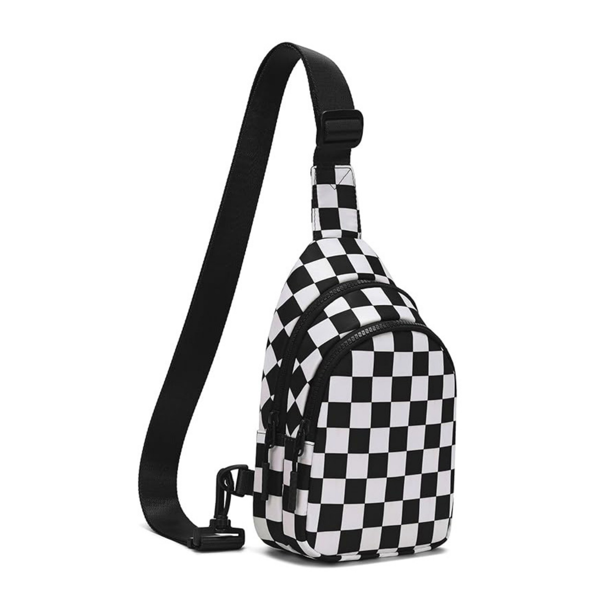 Outdoor Nylon Chest Bag With Grid Pattern 3