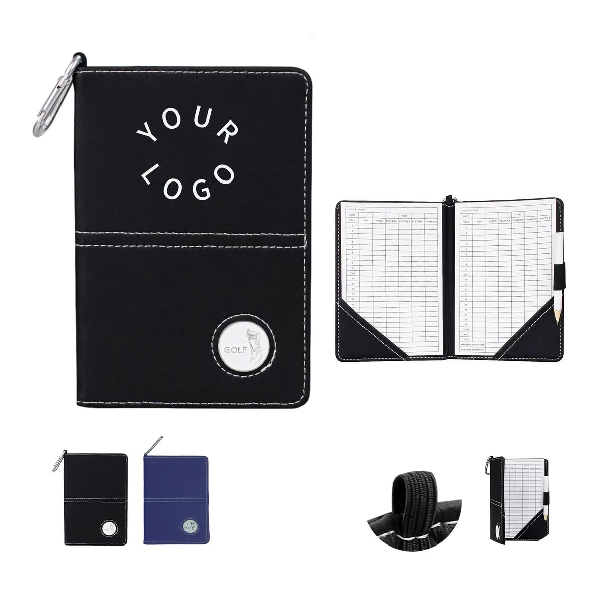 PU Leather Scorecard Book for Golfers 2