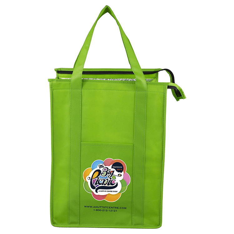 12"W x 16"H x 10"Gusset - "SUPER COOLER" Large Insulated Cooler Zipper Tote Bag 17