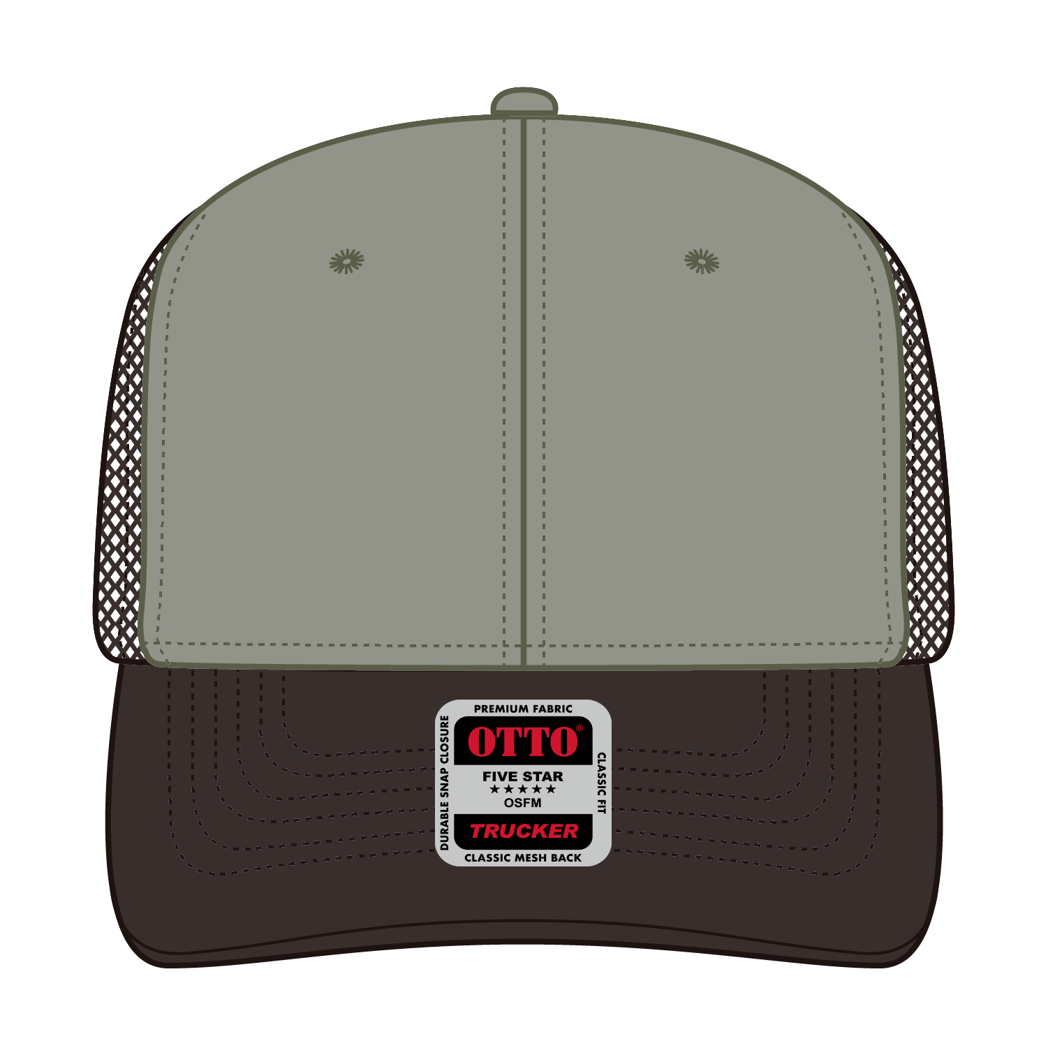 OTTO CAP® 6 Panel Mid Profile Mesh Back Trucker Hat 79