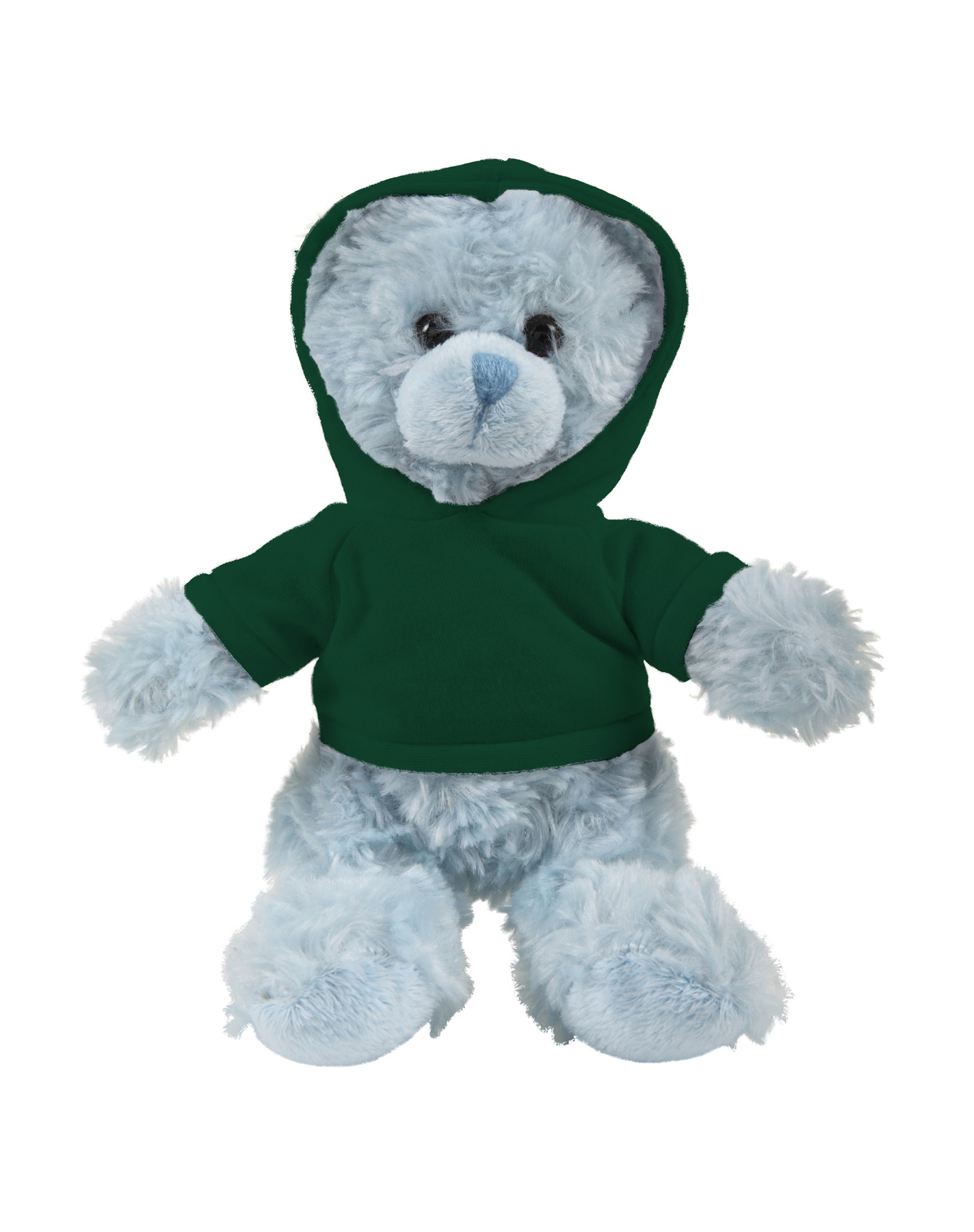 soft plush Blue Curly Sitting Bear with hoodie 4
