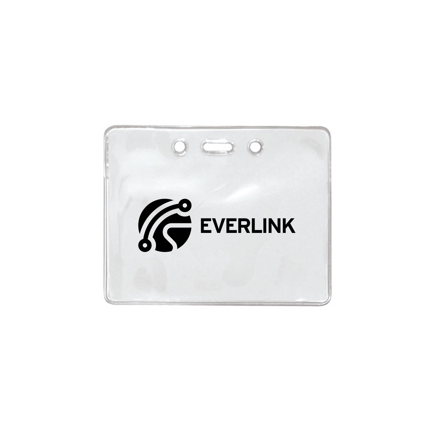 3.80" W x 3.00" H - Horizontal Clear Vinyl Badge Holder (1 Color Imprint) 1