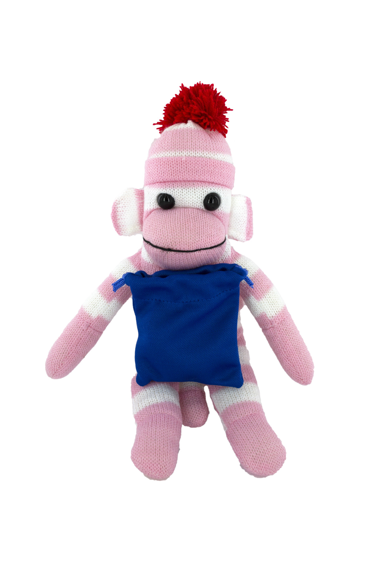 soft plush Pink Sock Monkey with gift card sack 4
