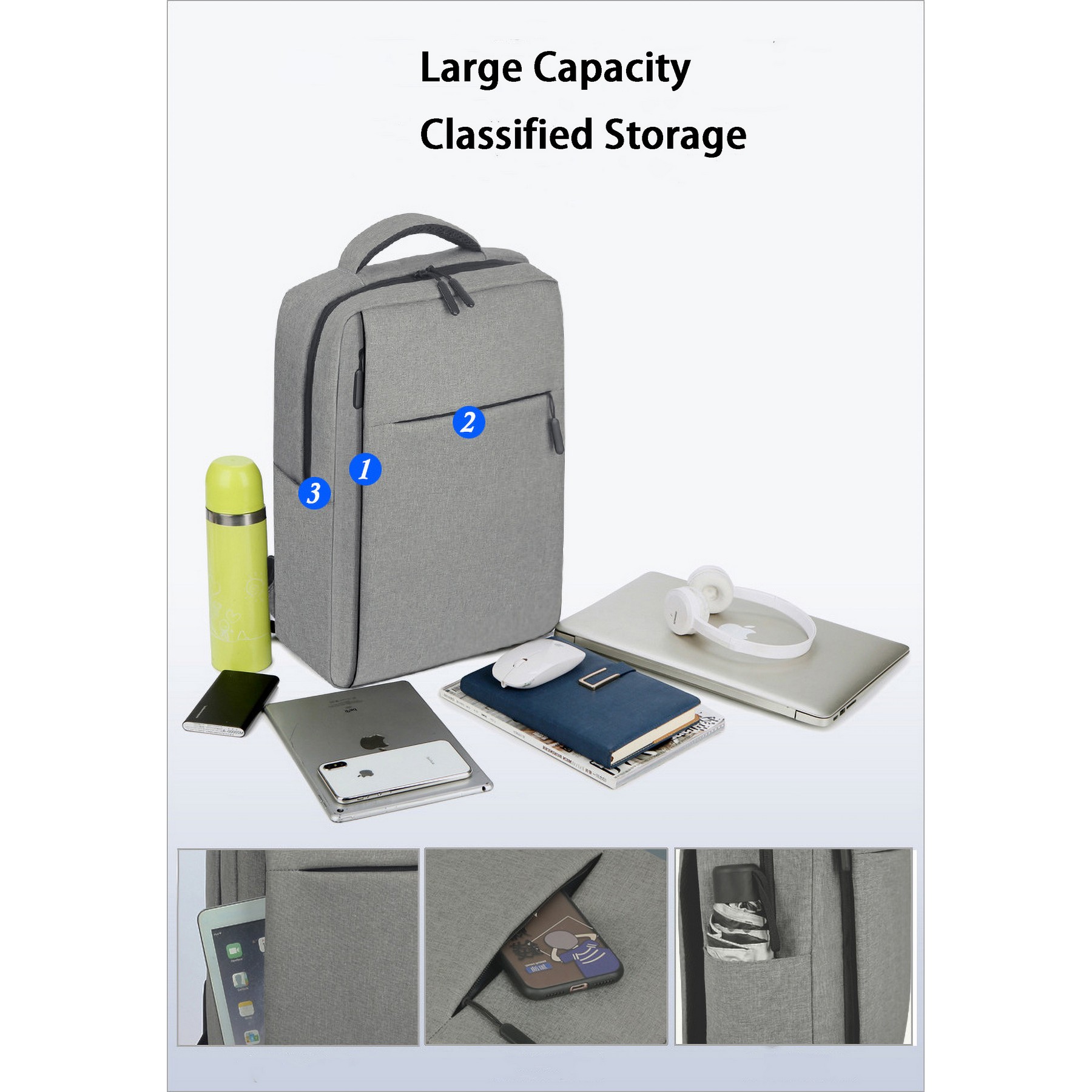 Travel Backpack, Business Work Bag with USB Charging Port 3