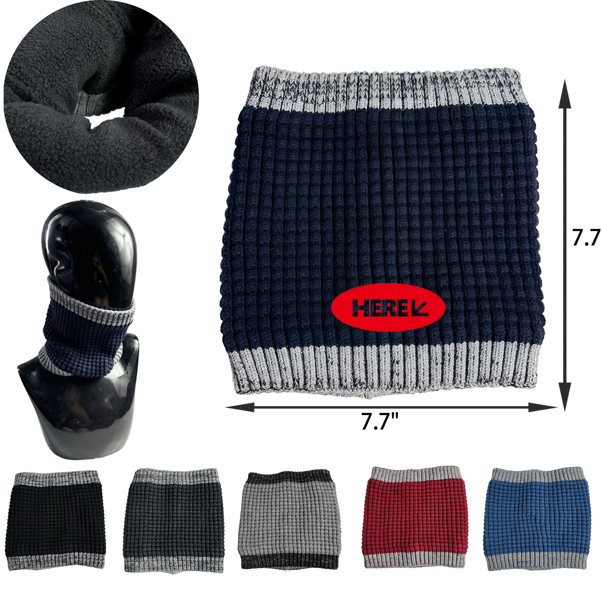 MOQ 50 PCS Warm Winter Knitted Warm Neck Gaiter 5