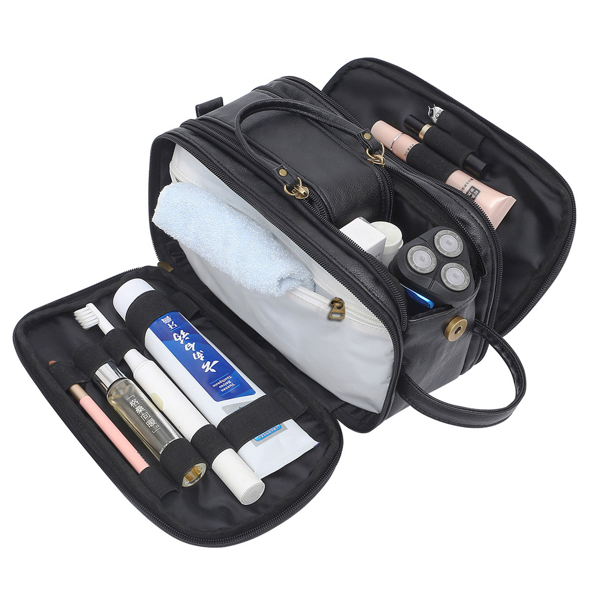 Vegan Leather Travel Shaving Dopp Kit 5