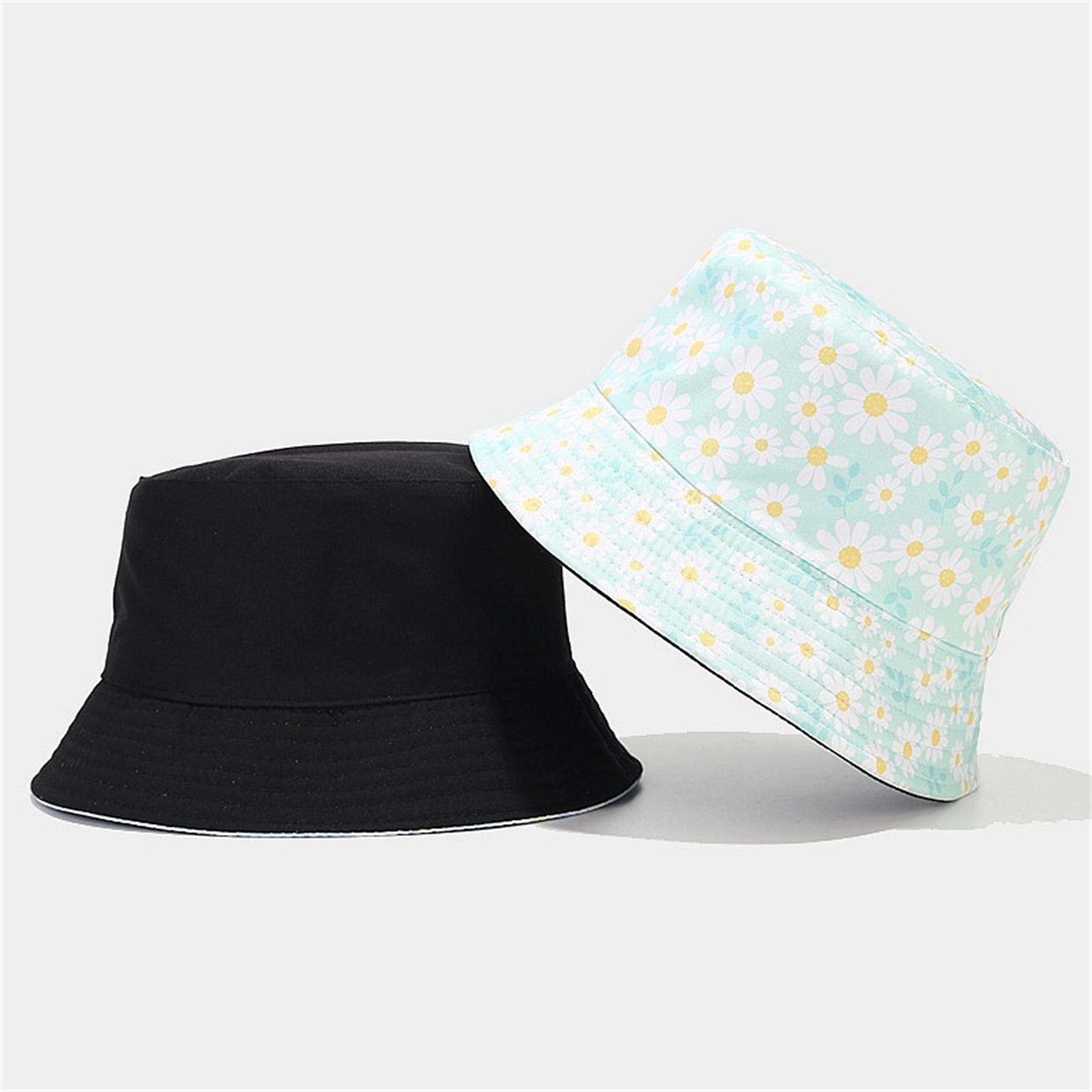 Reversible Cotton Small Flower Pattern Bucket Hat 11