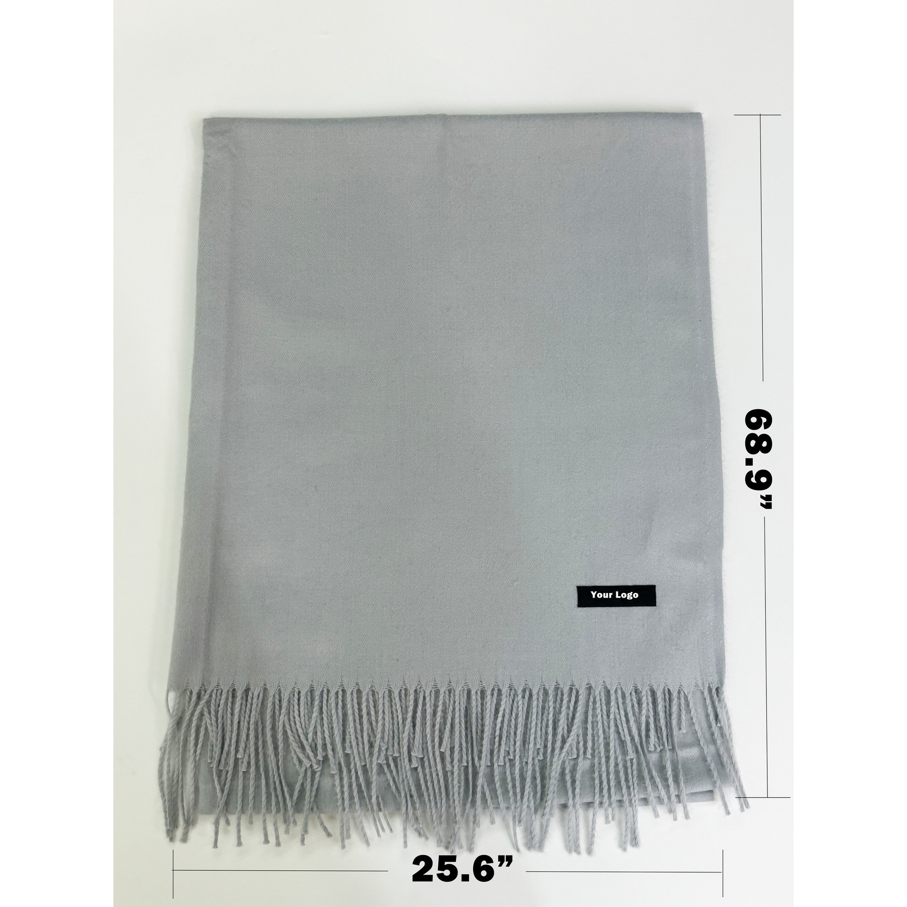 100% Polyester Grey Scarf 3