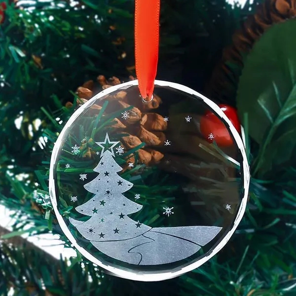 Round Facet Crystal Ornament - 3.15" 7