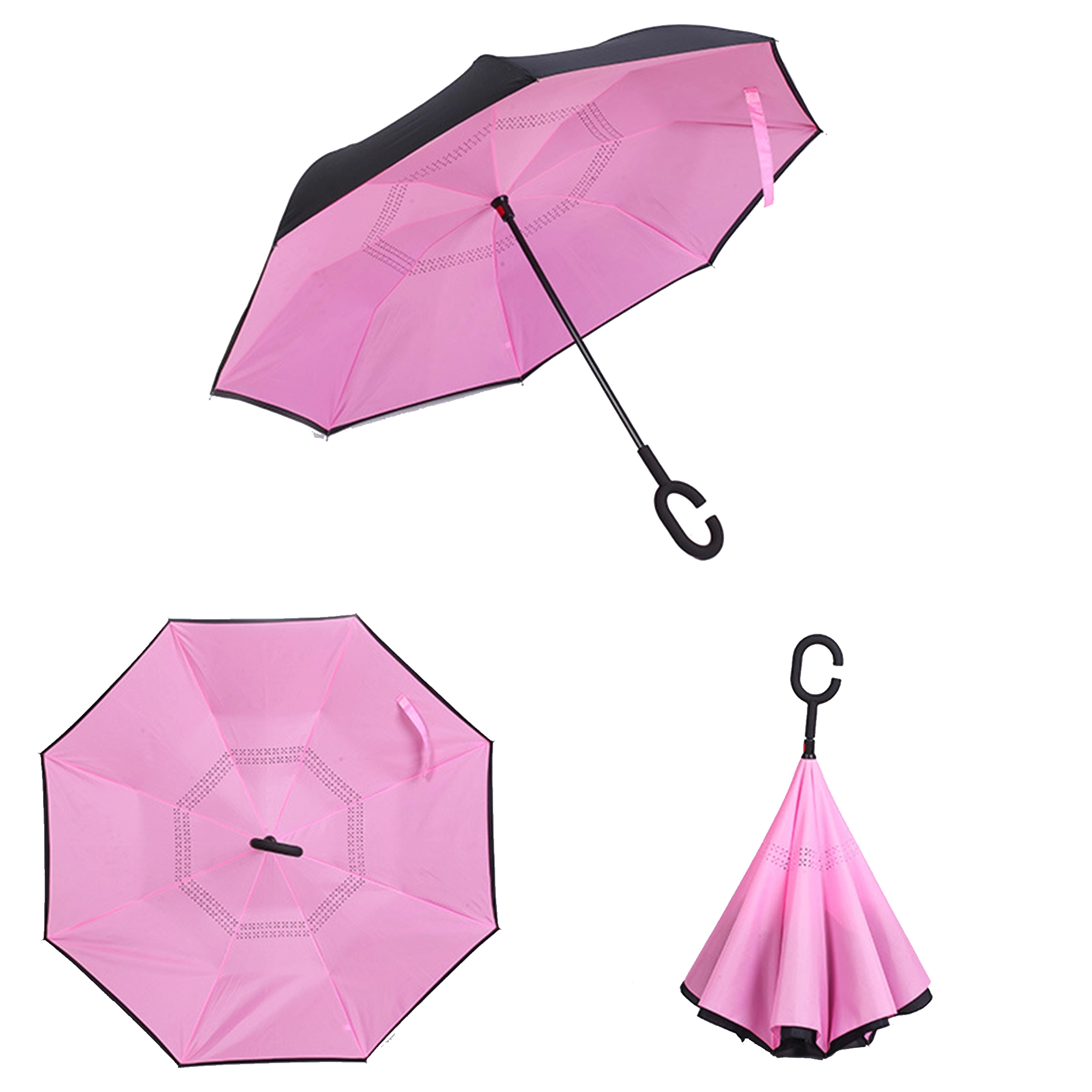 48" Arc Reverse Umbrella with C-Shaped Handle 4
