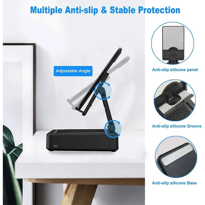 Cell Phone Stand Wireless Bluetooth Speaker Base HD Sound 3