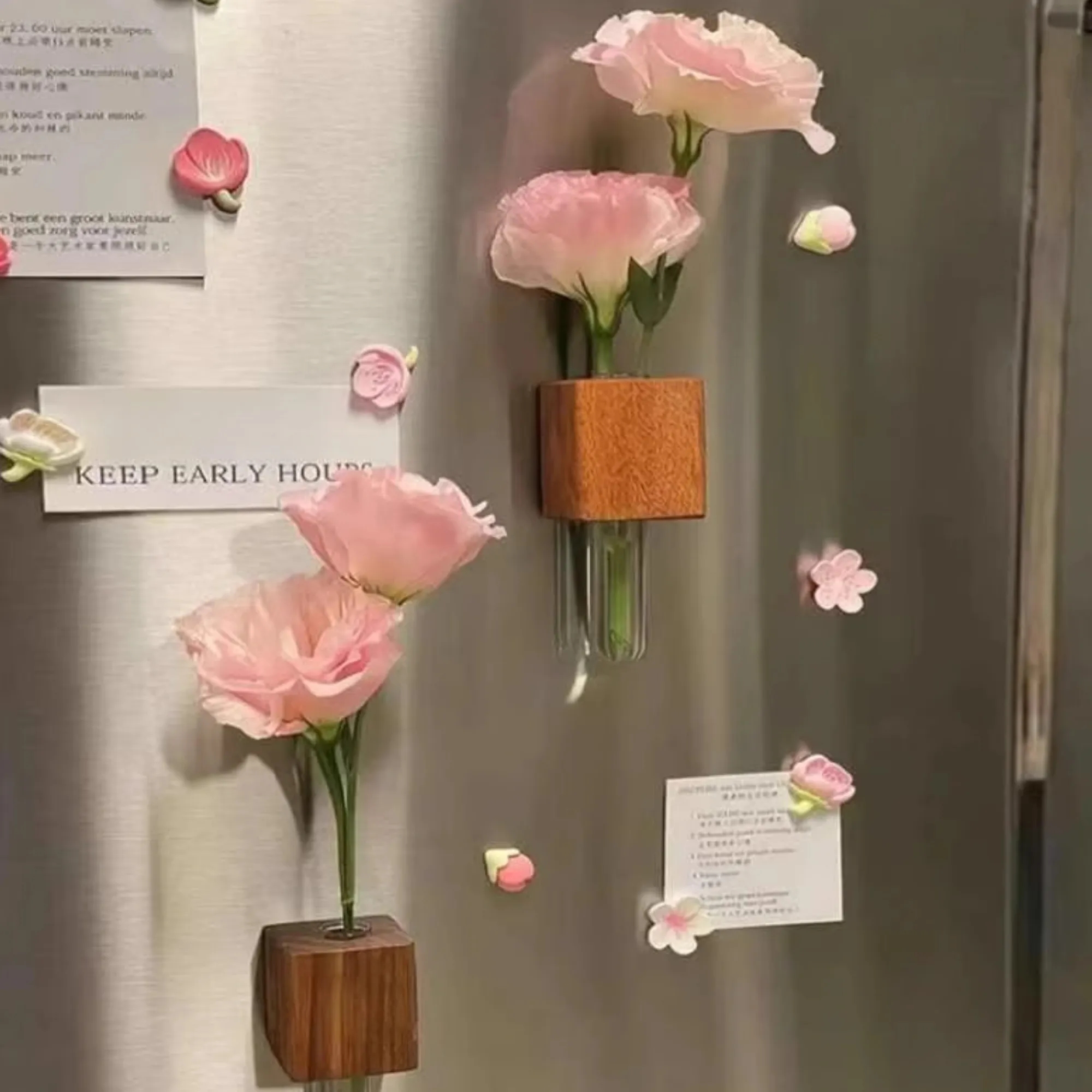 Wooden Flower Arranging Fridge Magnet Promotional Gift 5
