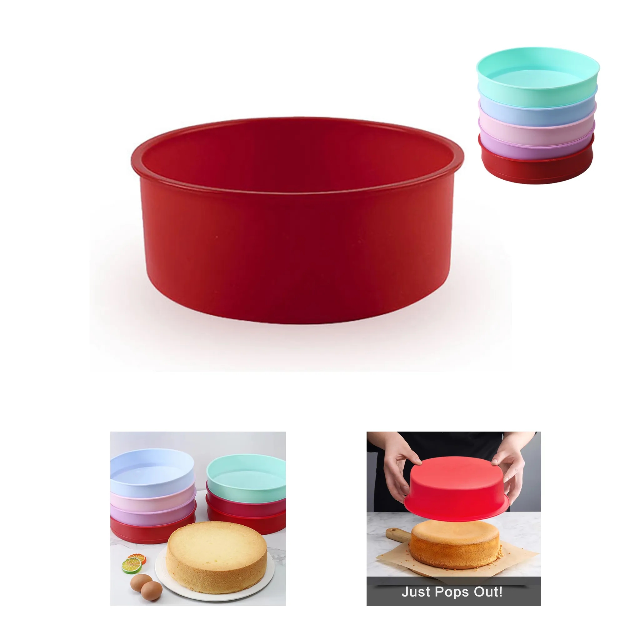 Round Silicone Cake Pans Molds 3