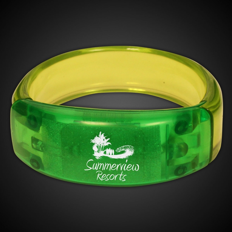 Green 8" Light Up LED Glow Bangle Bracelet 6