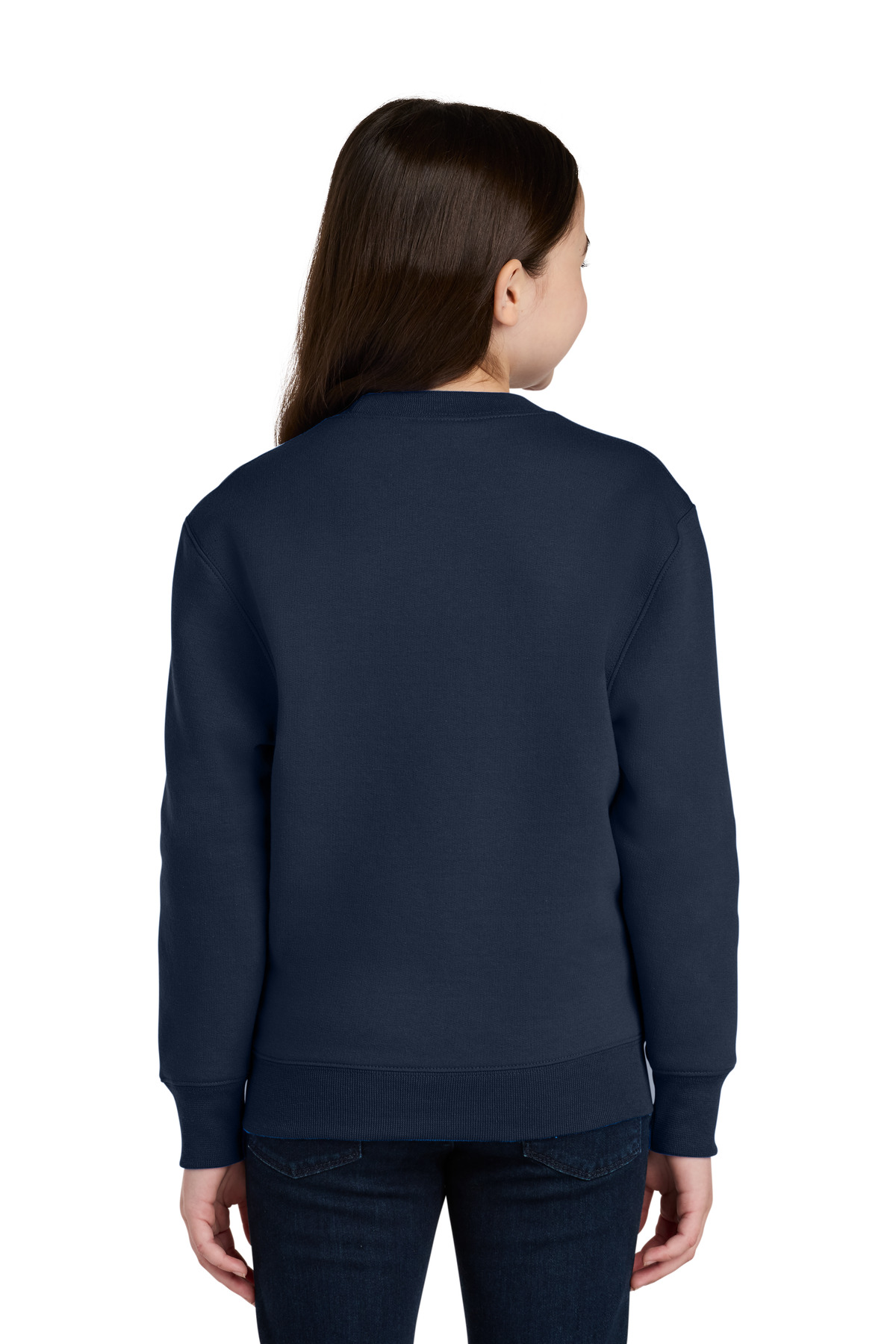 Port & Co Youth Core Fleece Crewneck Pocket Sweatshirt PC78YPKT 19