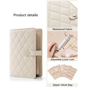 Jewelry Storage Book Ring Binder with Clear Zipper Velvet Pouch Bag 2