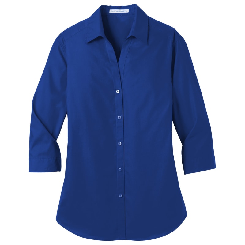 Port Authority Ladies 3/4-Sleeve Carefree Poplin Shirt. 3