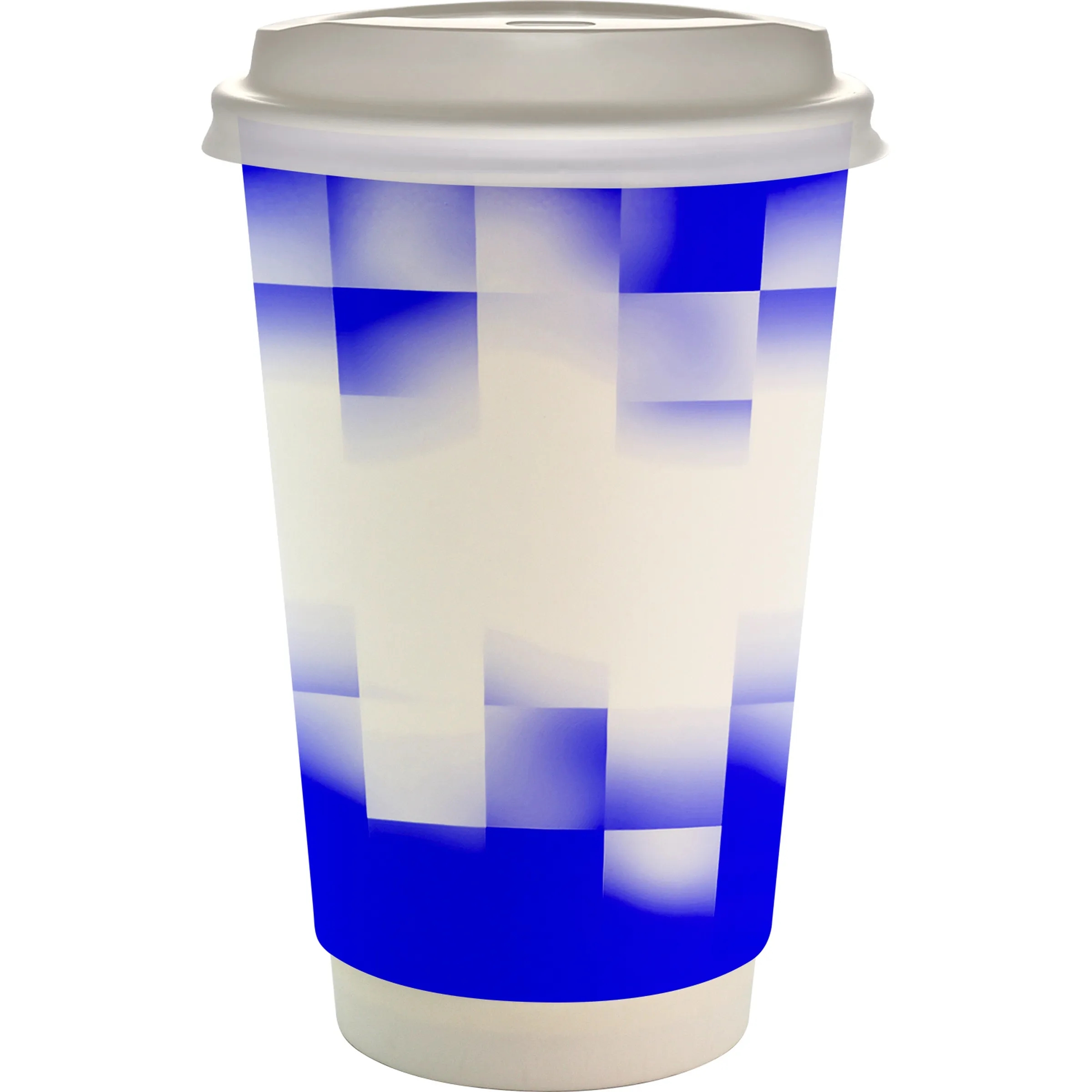 16 oz. Full Color Shaded Checkers Paper Cup With Lid 5