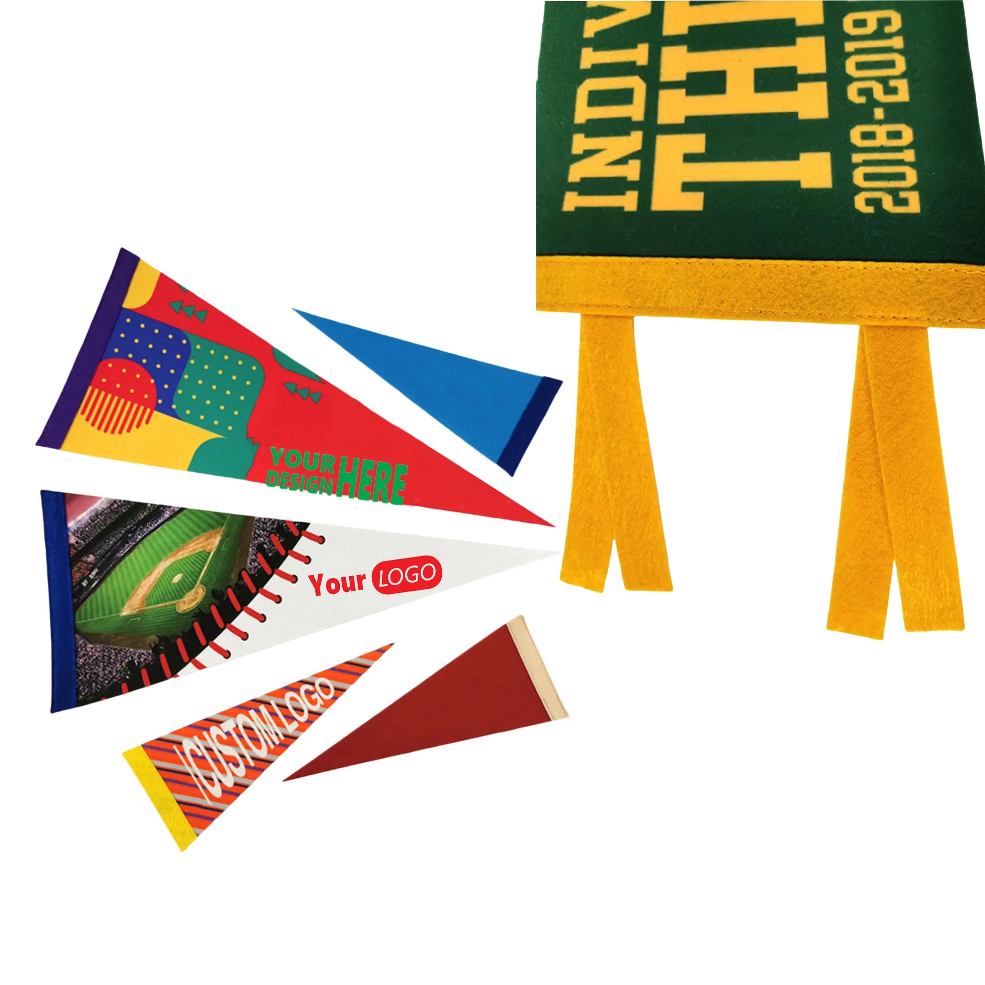 Custom Triangle Felt Pennant Flags MOQ20 3