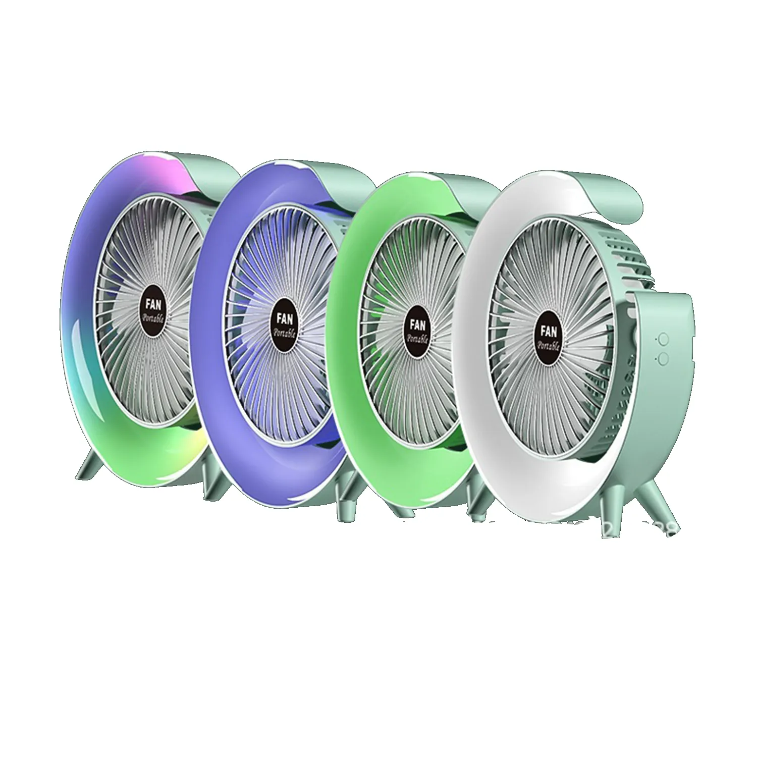 USB Color Running Lamp Electric Fan 3