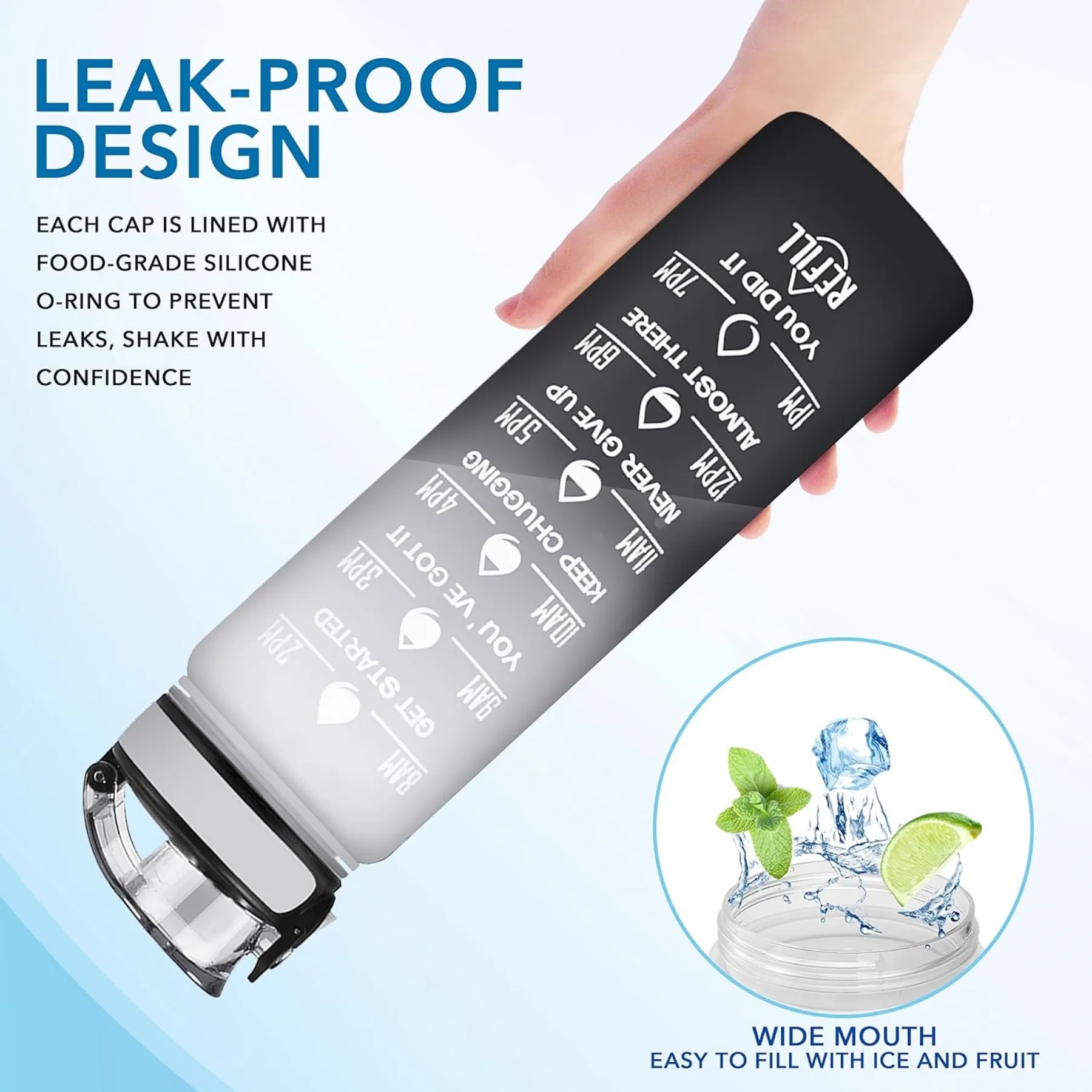 32oz Sports Water Bottle with Time Marker 5