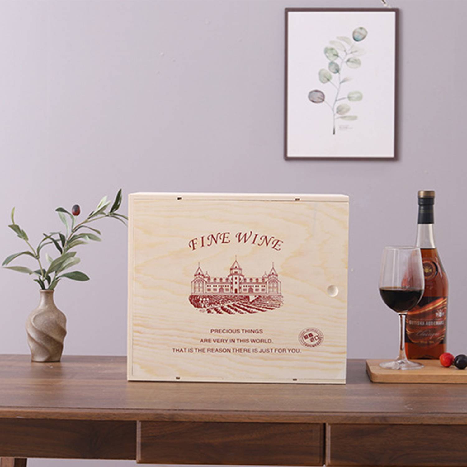 6-Bottle Wood Wine Box 2