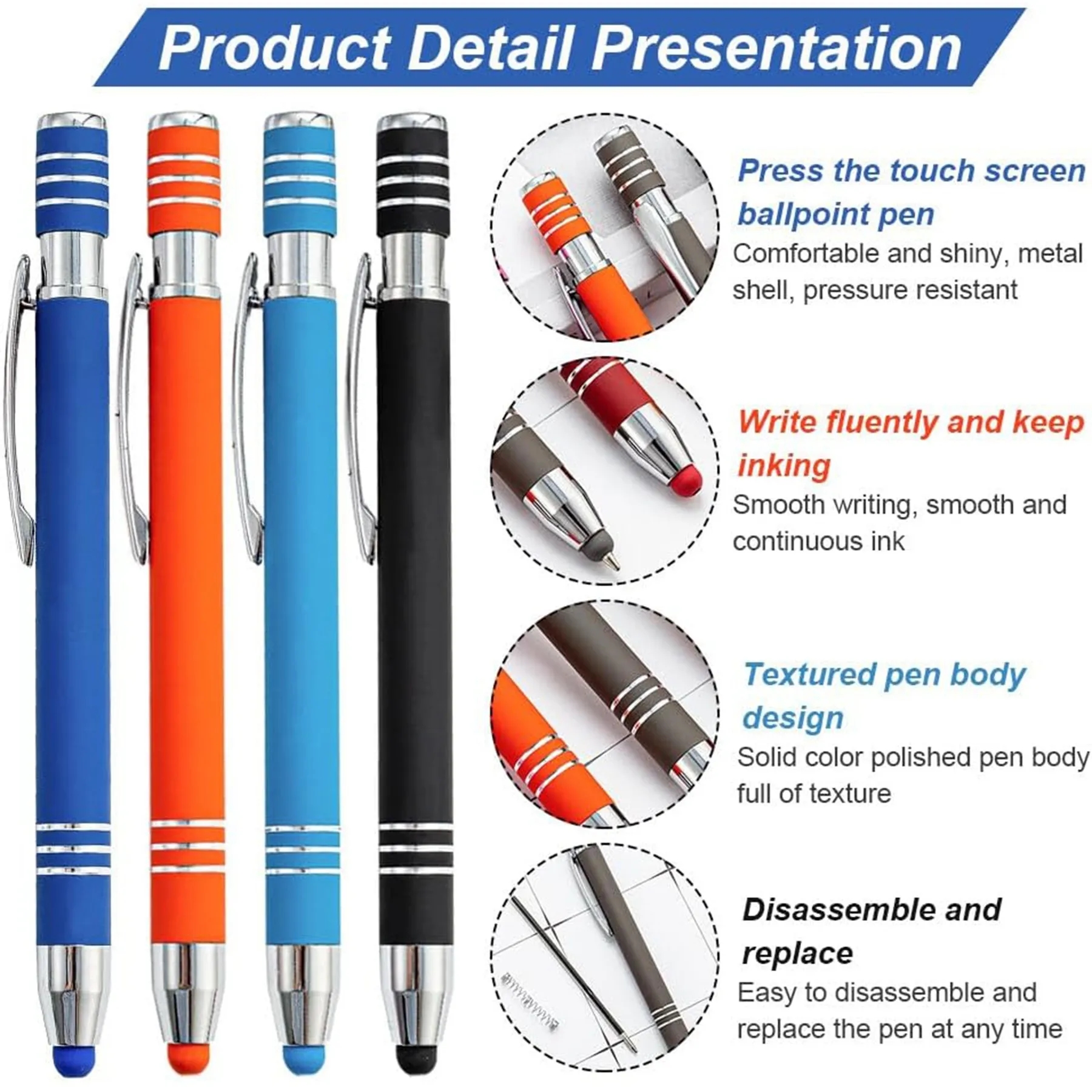 2 In 1 Metal Ballpoint Pen With Stylus 9