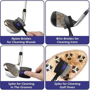 Non-slip handle with Soft Rubber Hand Grip Retractable clip Cleaner for Golf Brush 4