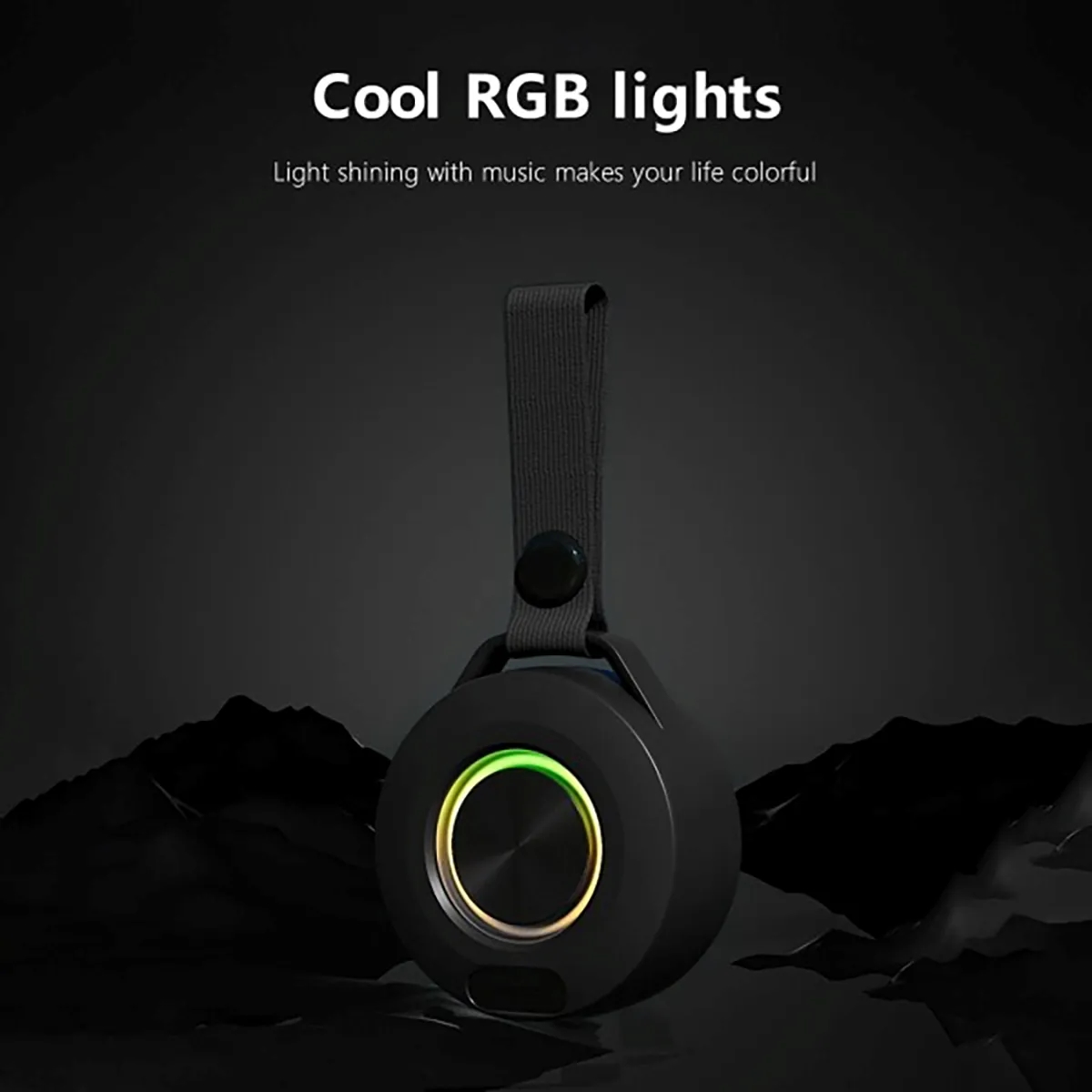Portable Waterproof Bluetooth Speaker With Colored Light 3