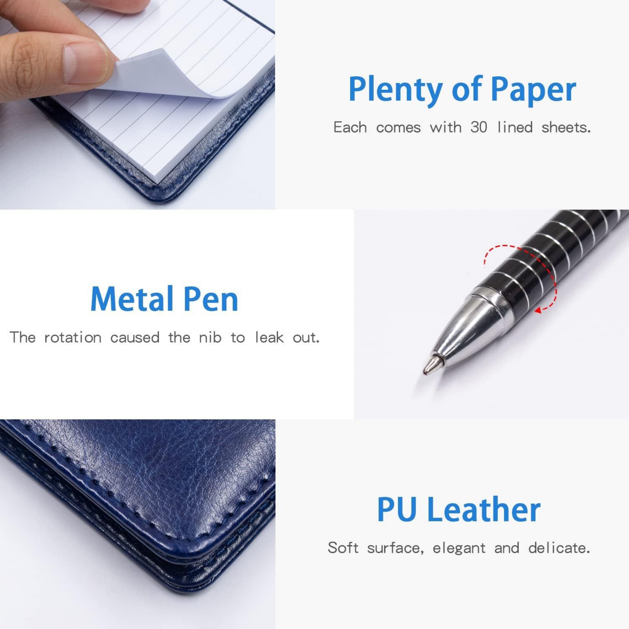 Small Pocket Notepad Holder Set With Pen 3