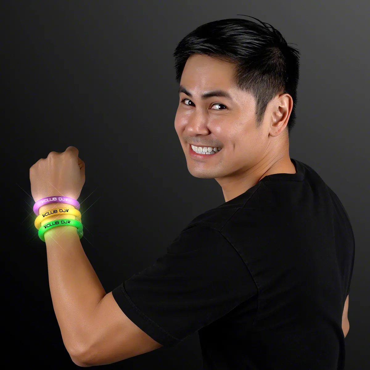 LED Flash Tube Bracelets - Assorted Purple, Green, Gold 2