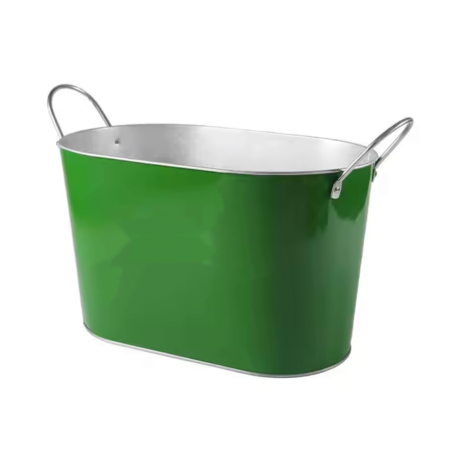 15L Oval Metal Ice Bucket w/ Handle 4