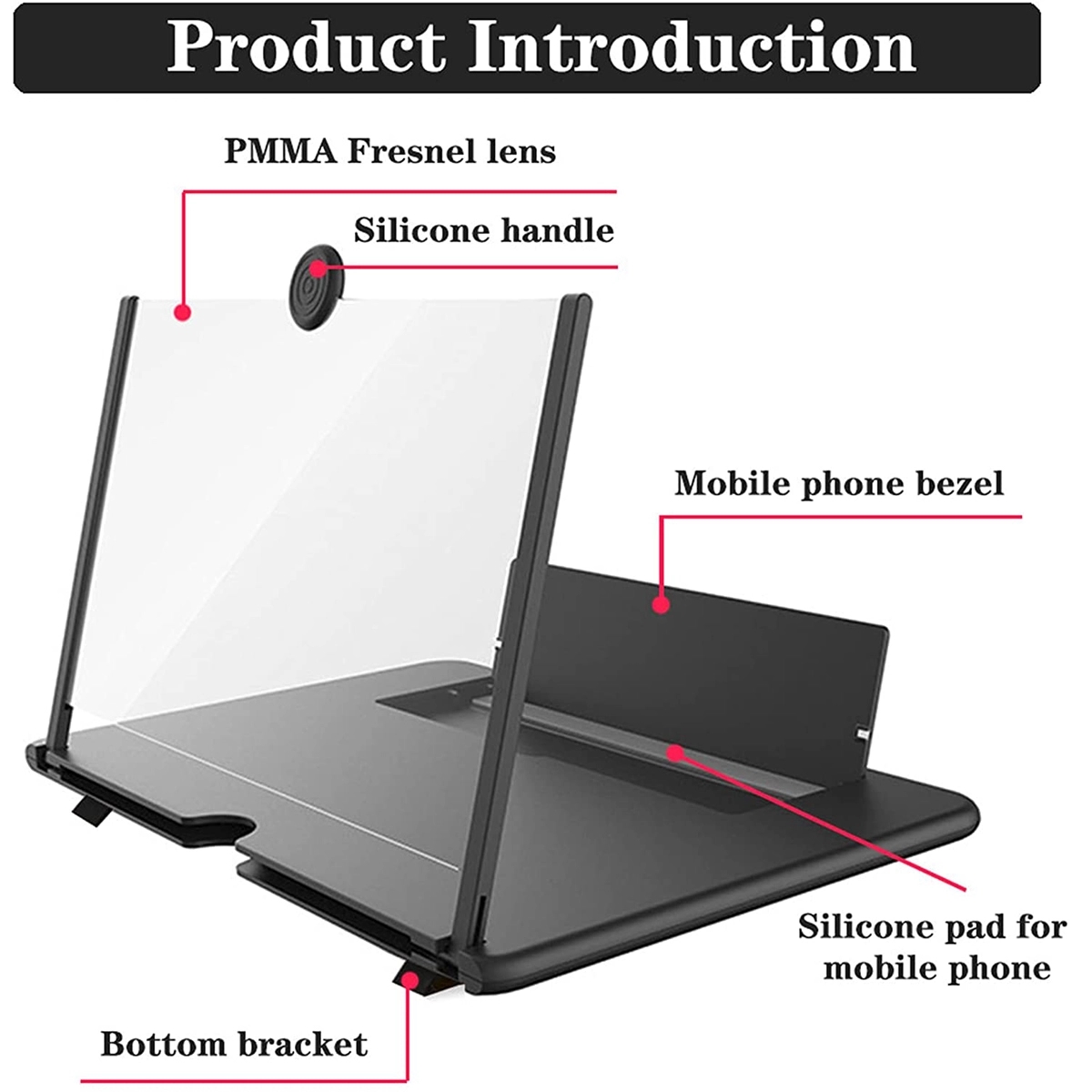 Screen Magnifier Stand 14 Inch 3D Foldable Amplifier 8
