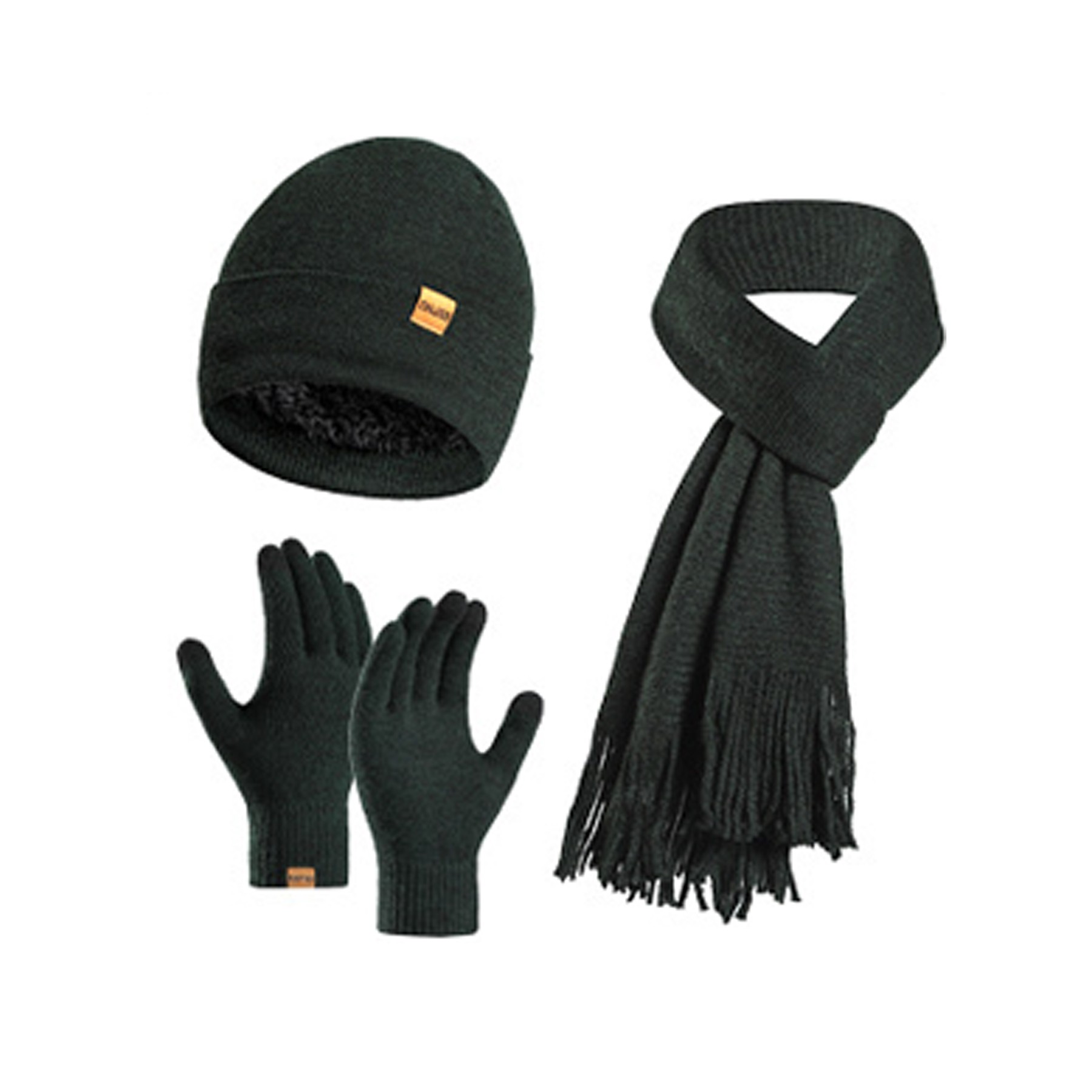 Beanie Hat Scarf Touch Screen Gloves Set 9