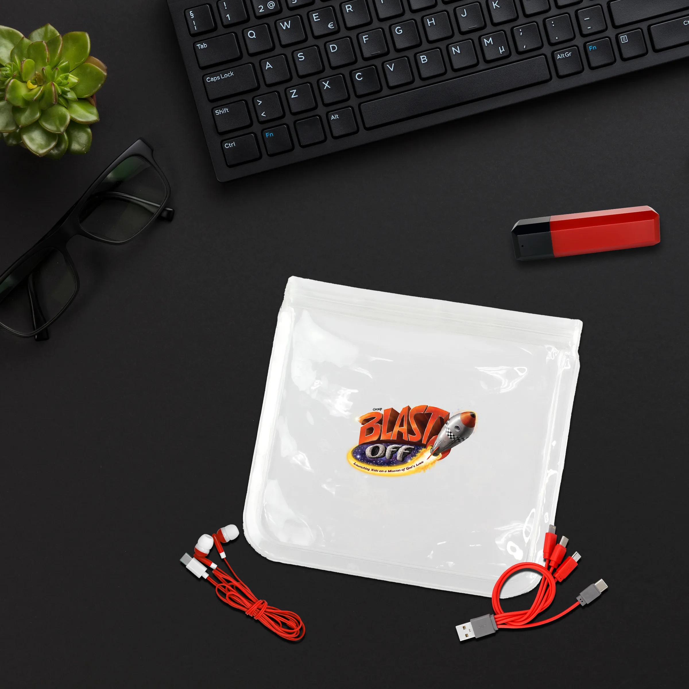 Clear Viper Cable, Ear Bud & Cloth Set 7