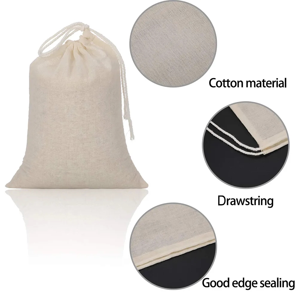 Cotton Linen Drawstring Sachet Bag 7