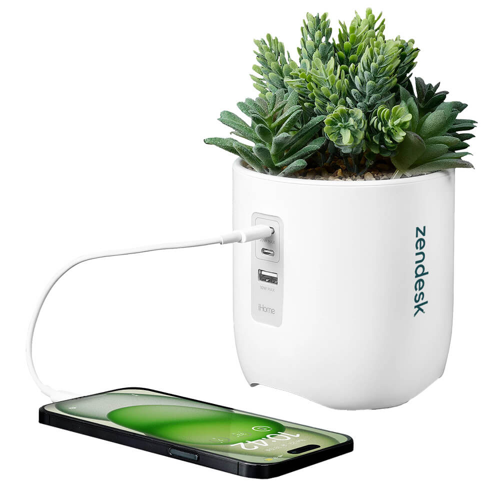 Faux Succulent with USB Charging Station