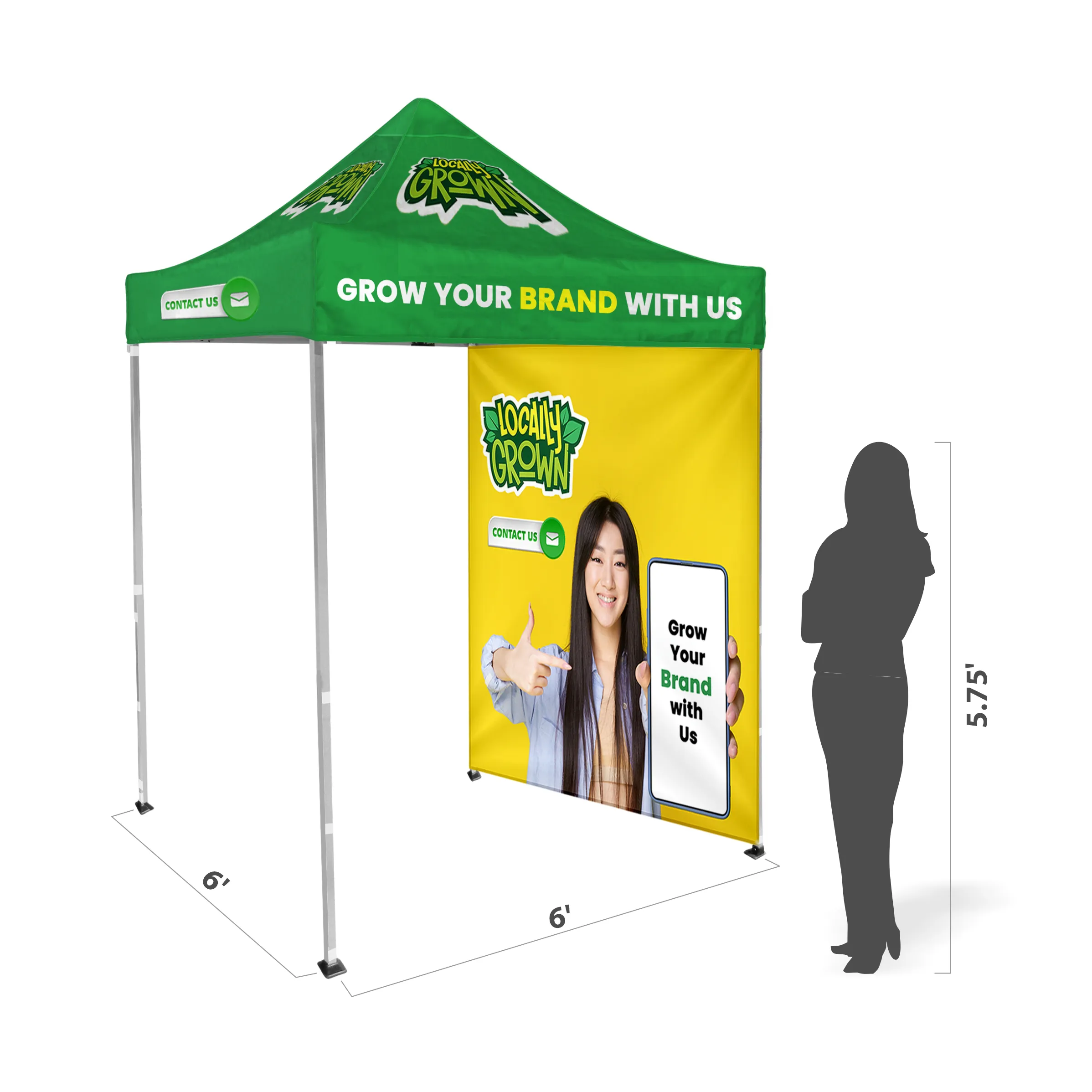 6'x6' Tent Canopy with frame and one full wall 4