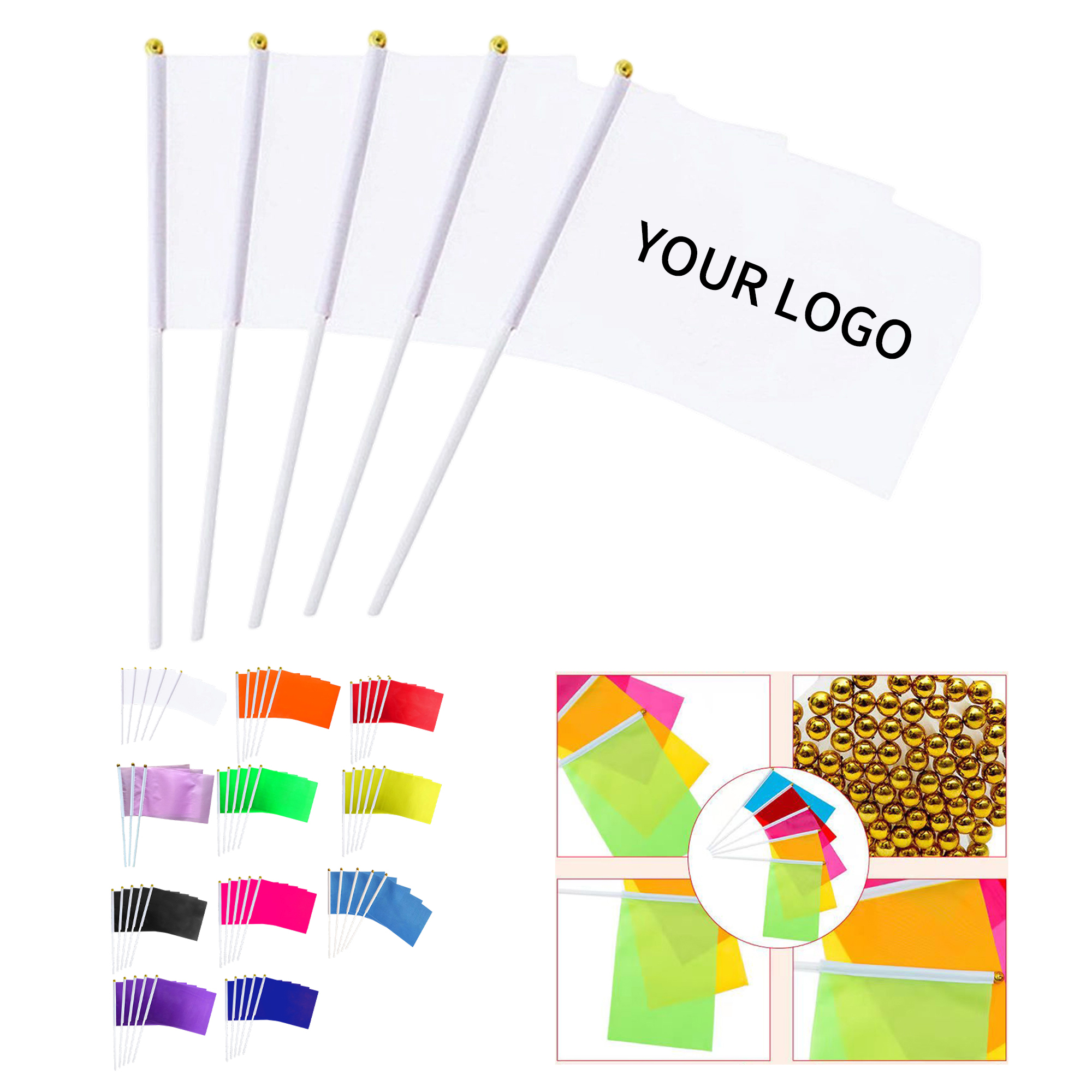 Terylene Hand Held Flag With Plastic Stick 5x8" 4