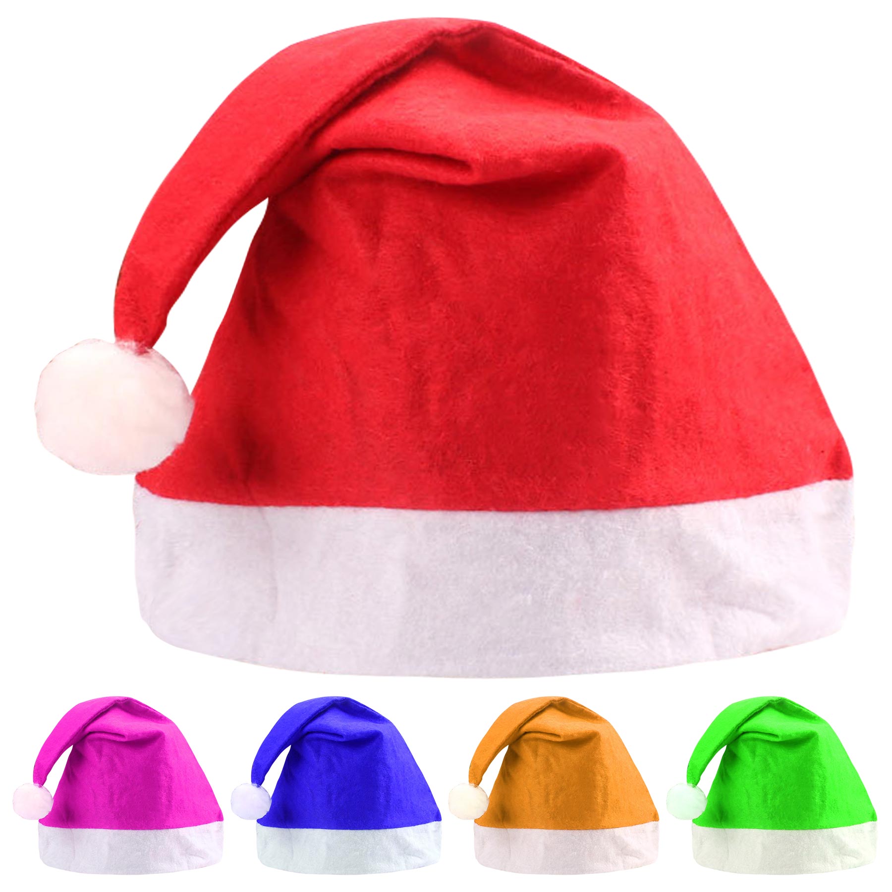 Nonwoven Pom Cuff Christmas Hats 1
