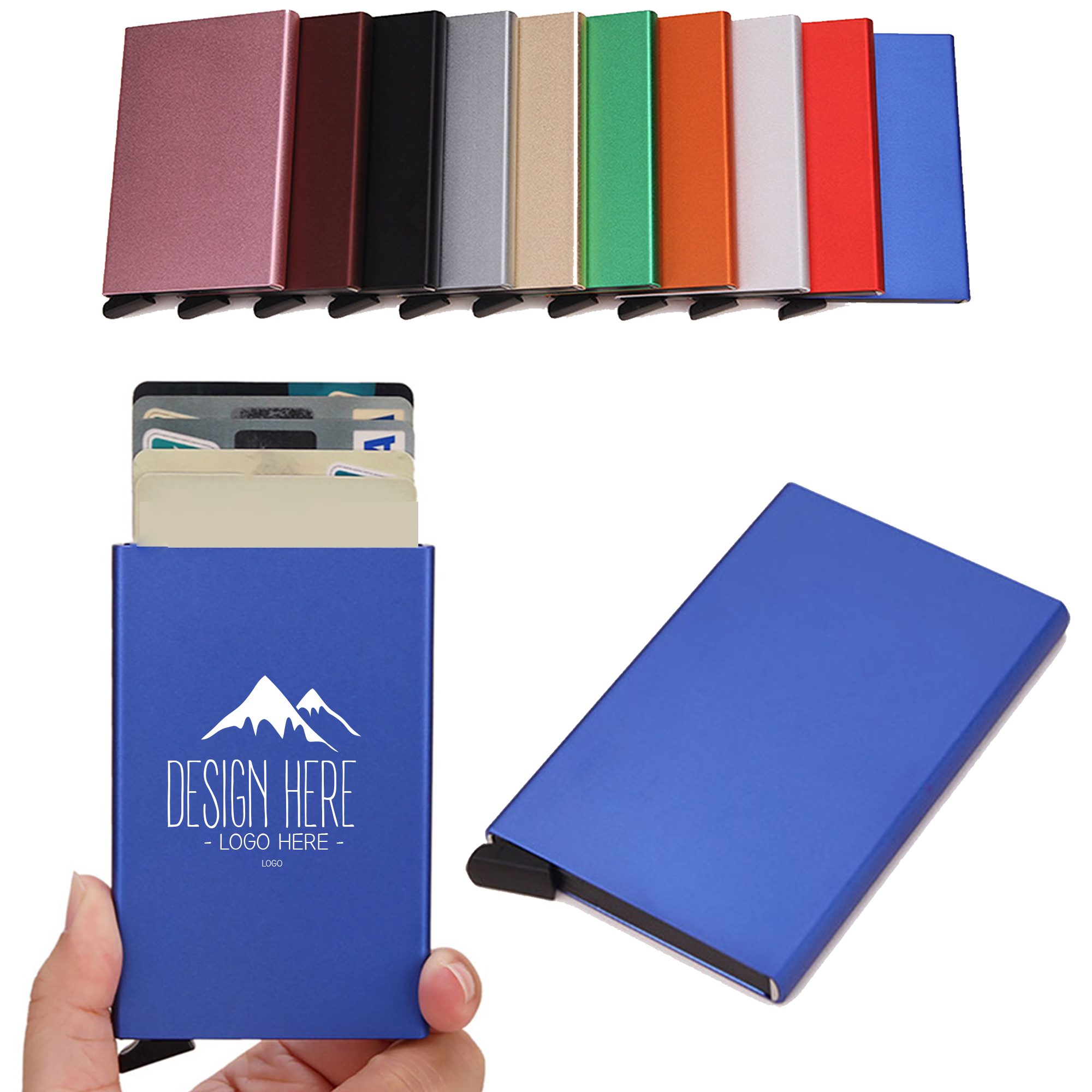 Automatic RFID Aluminum Alloy Business Card Holder Case 2